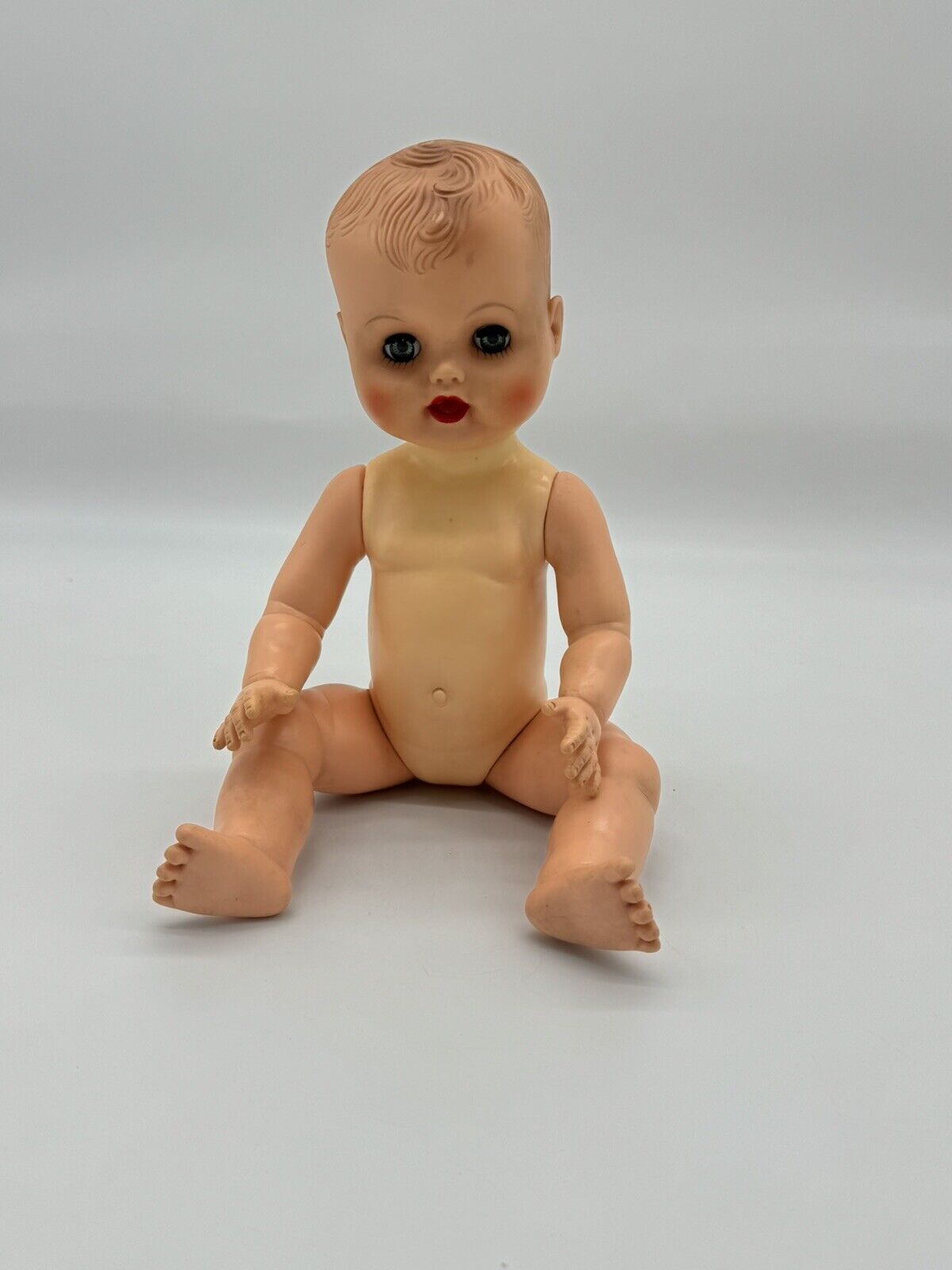 Vintage 1950's Vinyl Drink & Wet Sleepy Eyes Baby Doll Molded Hair AE 20"