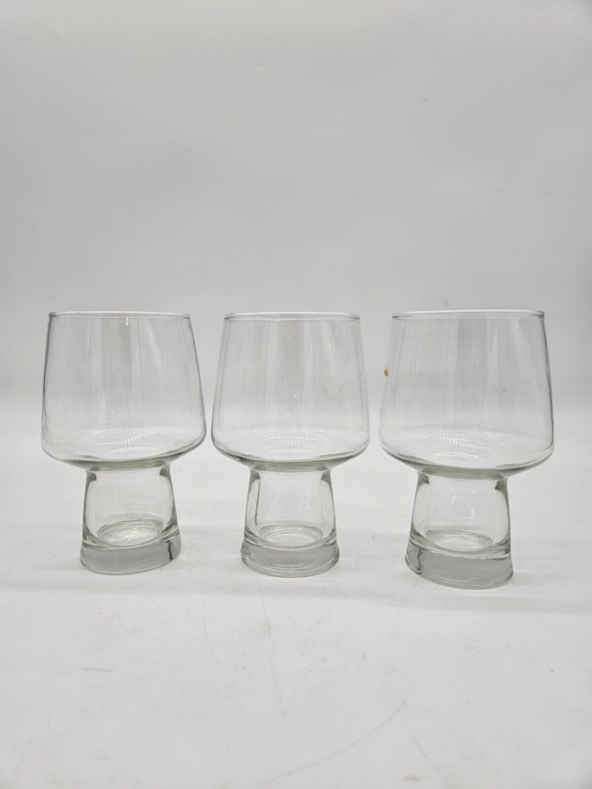 Vintage Set of 3 Libbey “Accent Steiner” Hollow-Stemmed Beer/Pint Glasses
