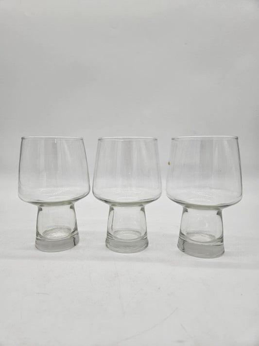 Vintage Set of 3 Libbey “Accent Steiner” Hollow-Stemmed Beer/Pint Glasses