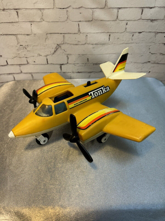 Vintage Tonka Hand Commander Airplane 1979 Jet Plane Yellow Fully Functional