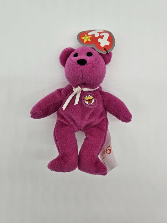 Ty Teenie Beanie Babies Burger The Bear 25th Anniversary McDonald 2004 Pink #2