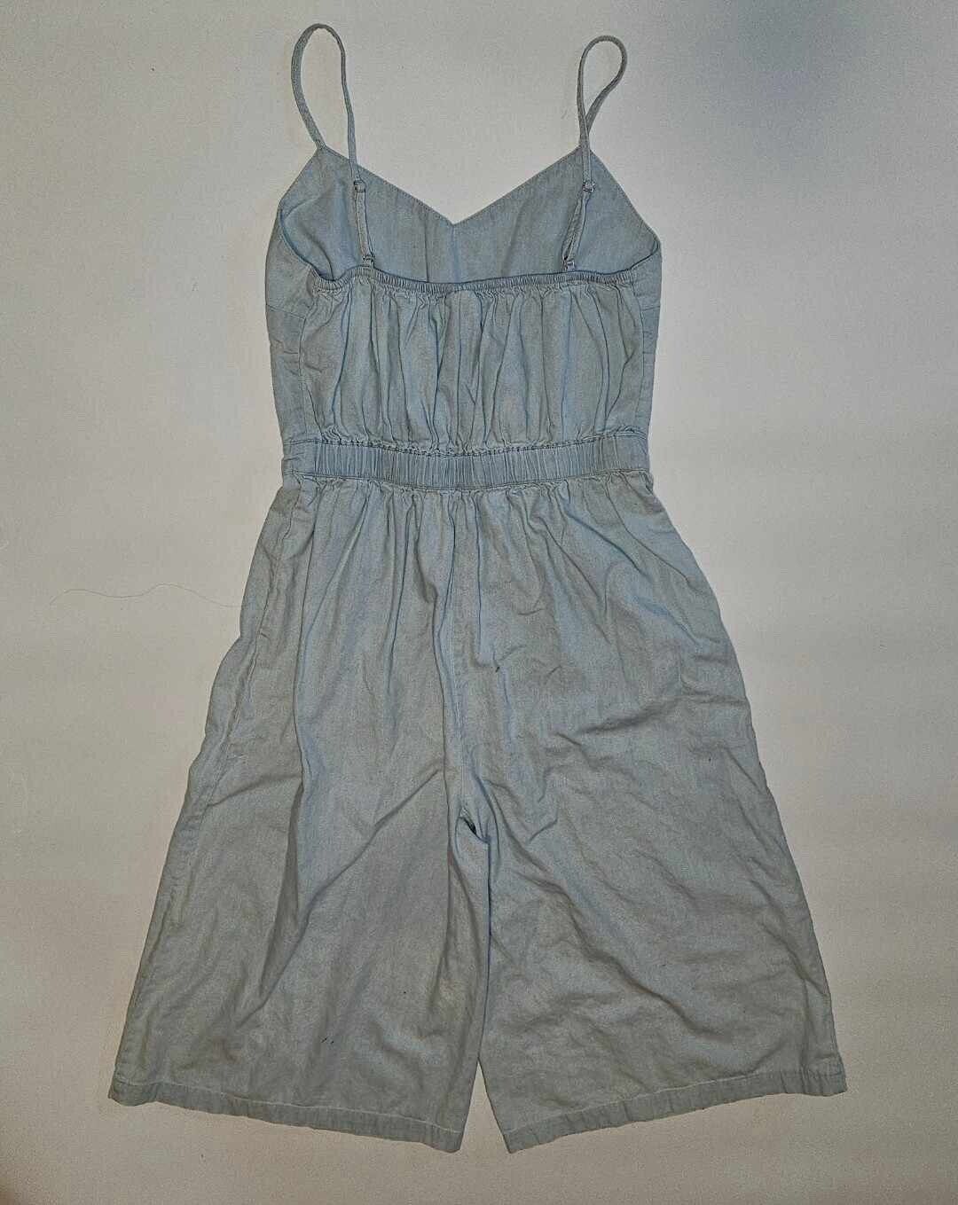 No Boundaries Guacho Jumpsuit Women Blue Cotton Relaxed Sleeveless Comfort Sz M