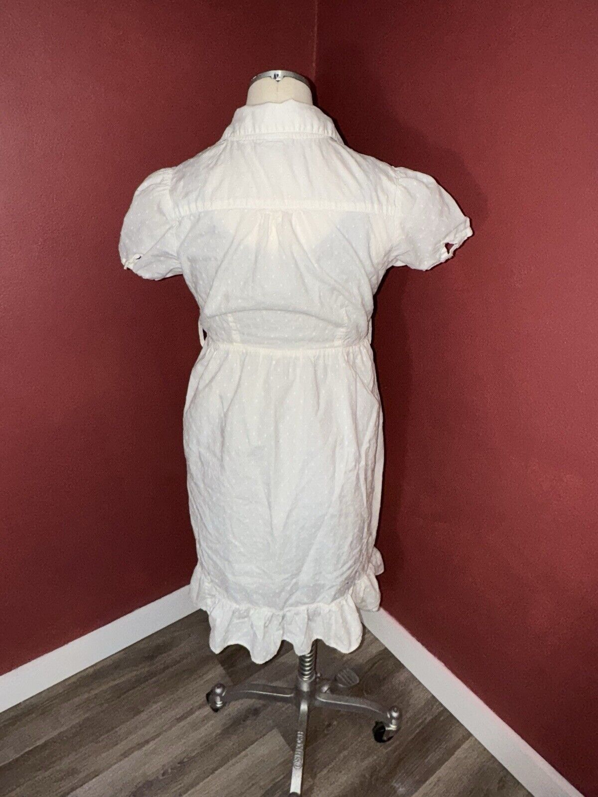 dELiA Short Sleeve Lined Cream - ivory Wrap Mini Dress Size 7/8