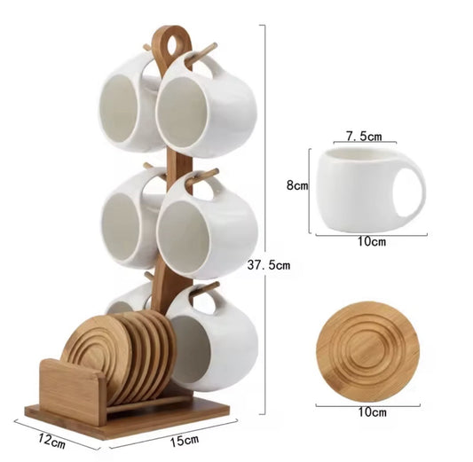Tea Ceramic Cup for Coffee and Beverages Elegant Nordic Bone China Design Set