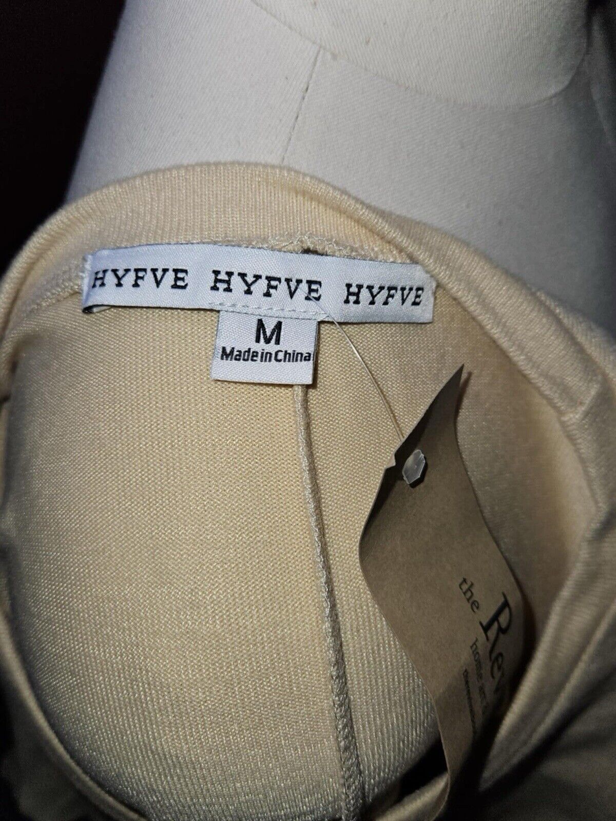 Hyfve Womens Cream Jewel Neck Wear To Work Sweater Size M