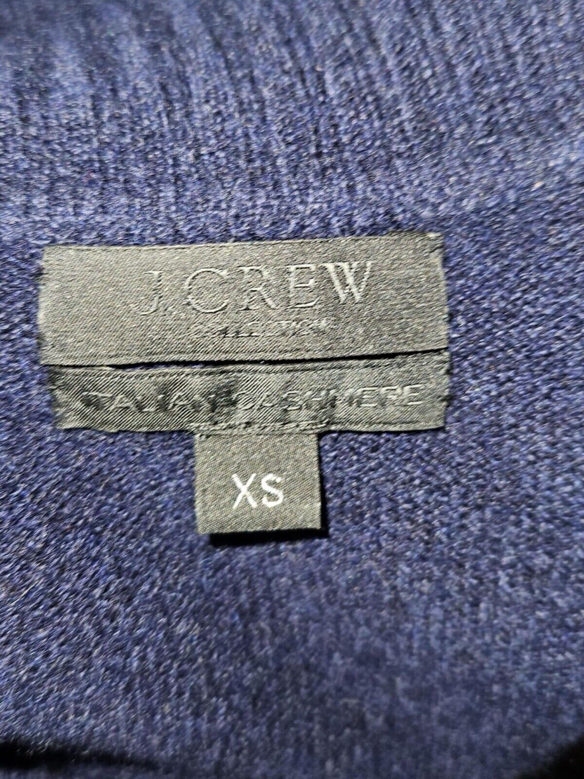 J Crew Collection Blue 100% Italian Cashmere Turtleneck Sweater Size XS