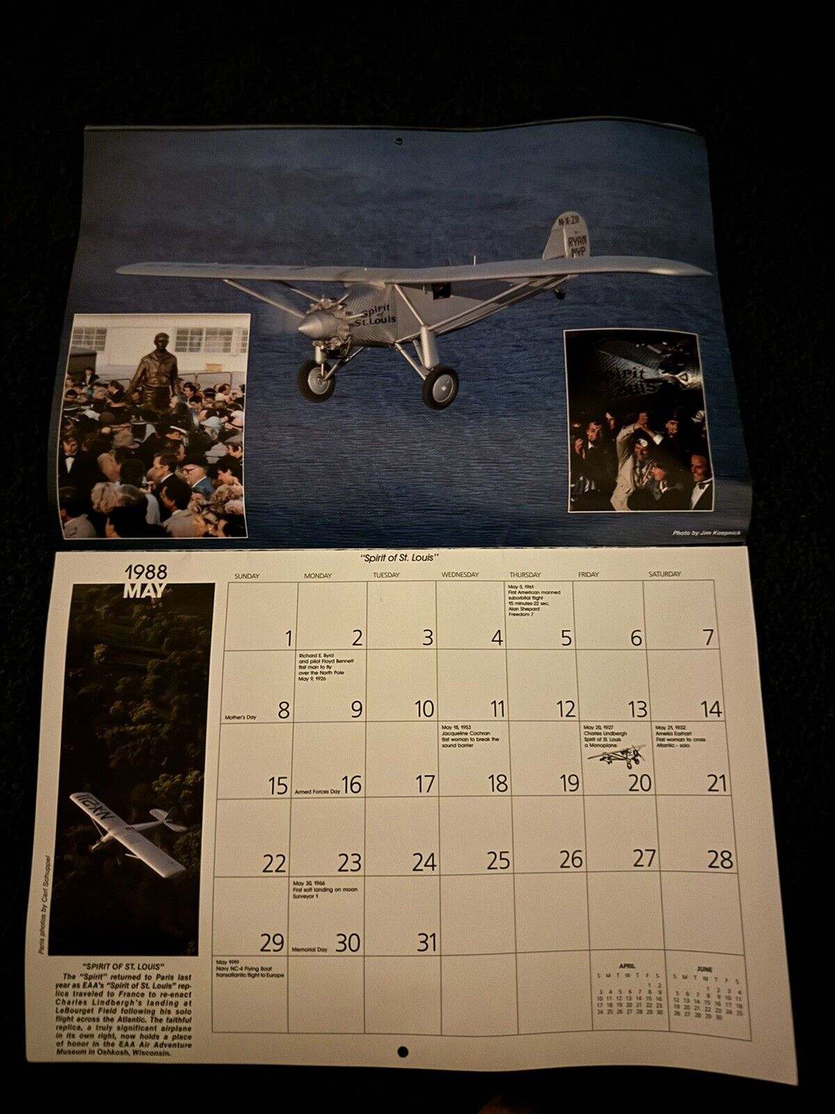 Vintage 1988 “The Spirit of Flight” EAA Calendar