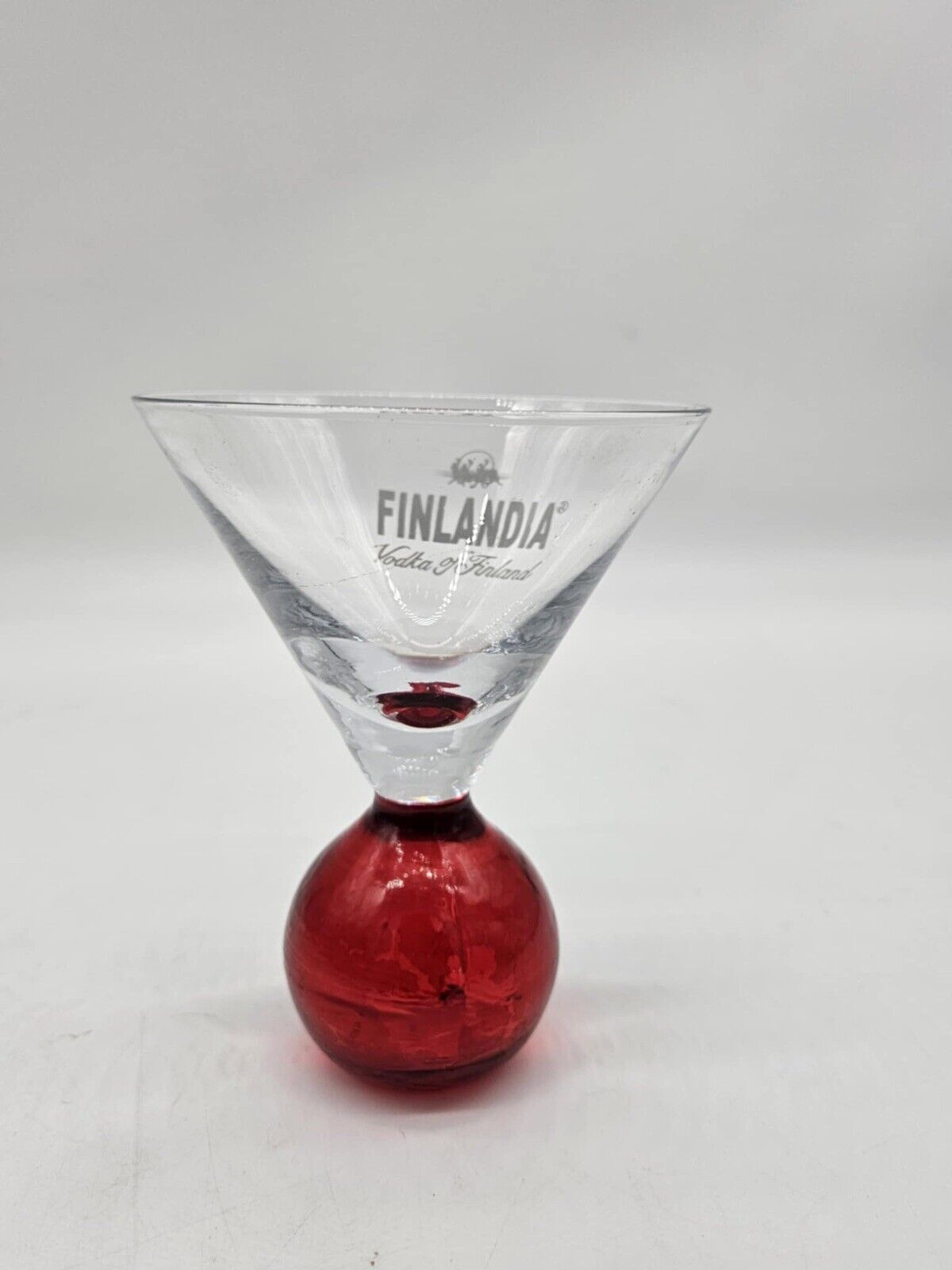 Single 1 Finlandia Martini Cocktail Red Bubble Base Glass