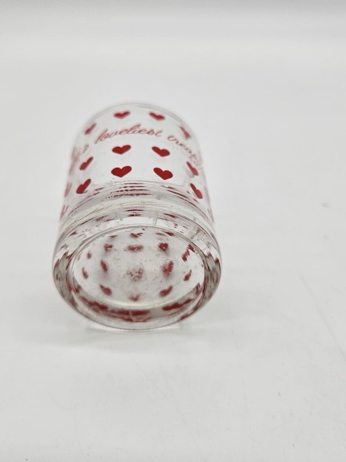 Valentine's Day Design shot glass w/ hearts “Love Is Life’s Loveliest Treasure”