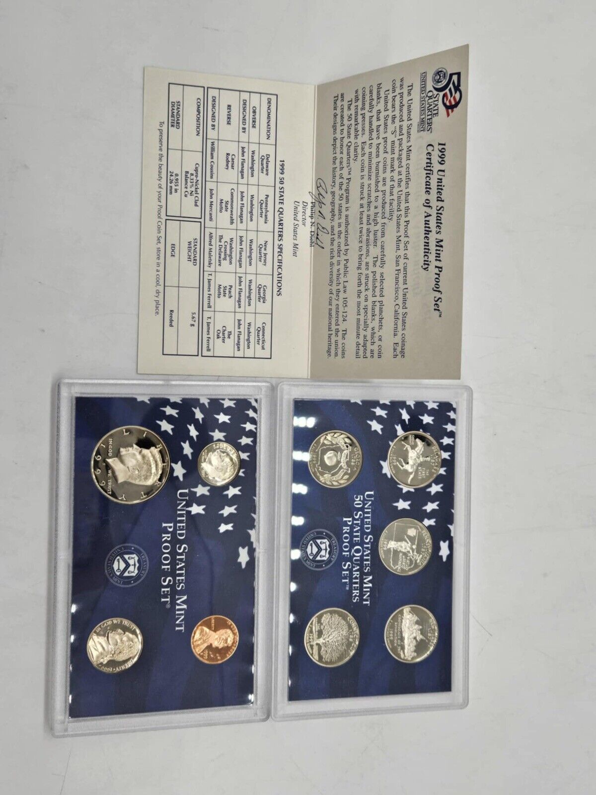 Lot of 3 Uncirculated 1999 Coins Clad Proof Set U.S. Mint  (JB01)