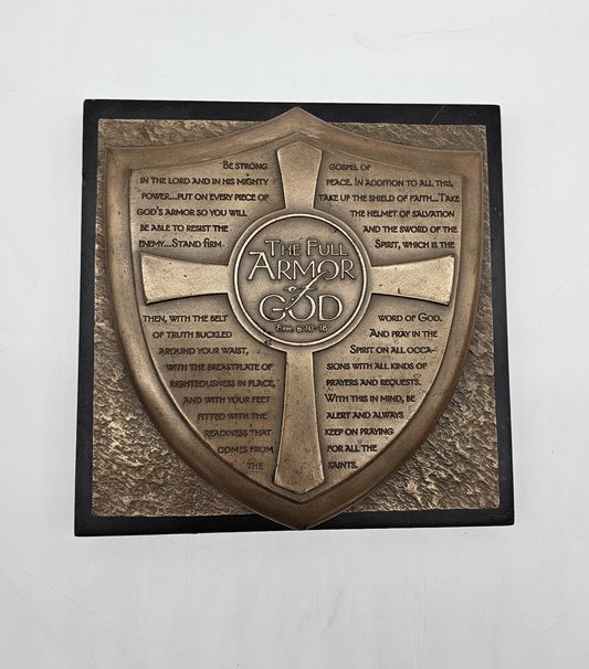 Armour of God Moments of Faith Sculpture Plaque ~ Light Christian Products