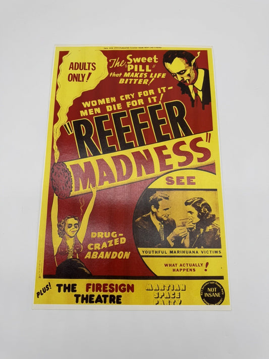 Original Reefer Madness R1972 U.S. Vintage Mini Poster MINT JB01