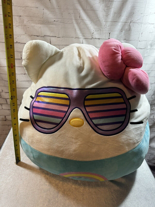 Squishmallows Official 24" HELLO KITTY SUNGLASSES Kellytoy Sanrio Soft Plush