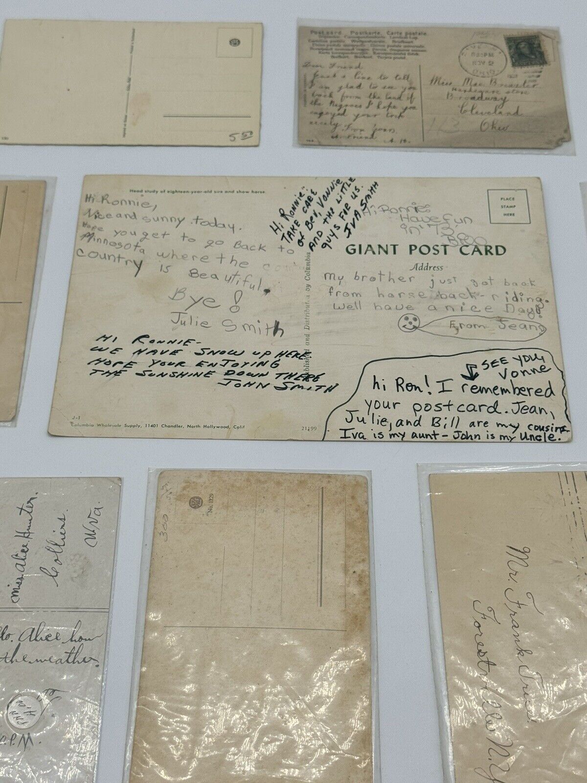 Lot of 8 Vintage Antique Postcards ~ Art Project Material