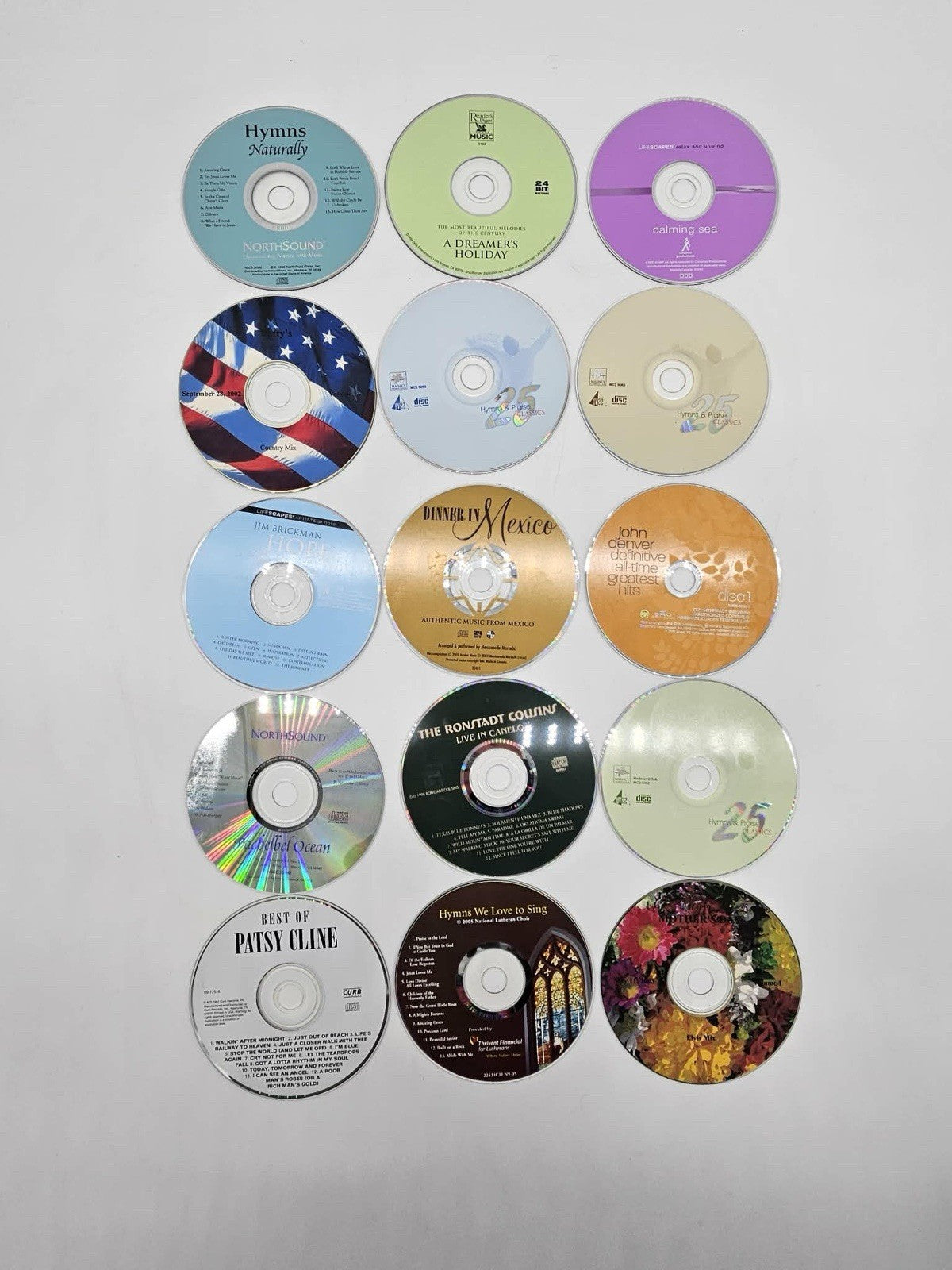 Lot of 15 Mixed Christian Country & Instrumental CDs w/ Case