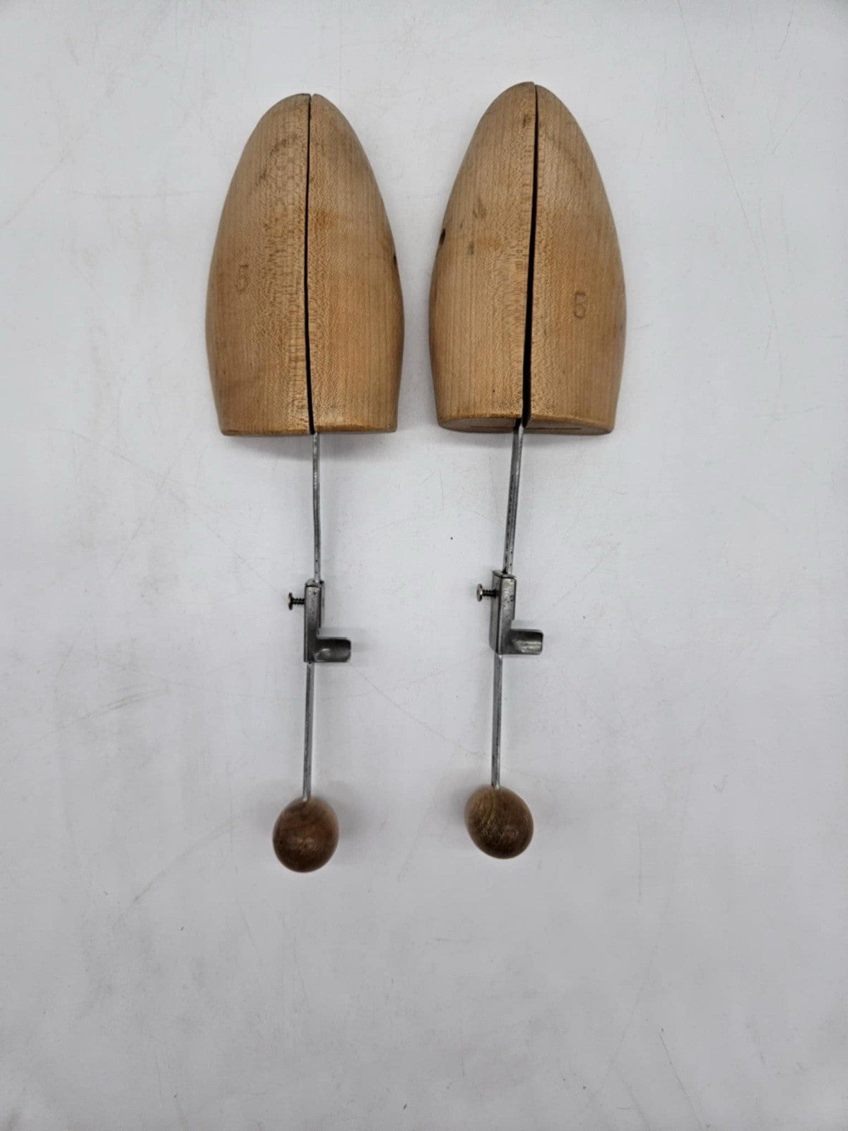 Pair Of Vintage  1950's Wooden Adjustable Shoe Trees