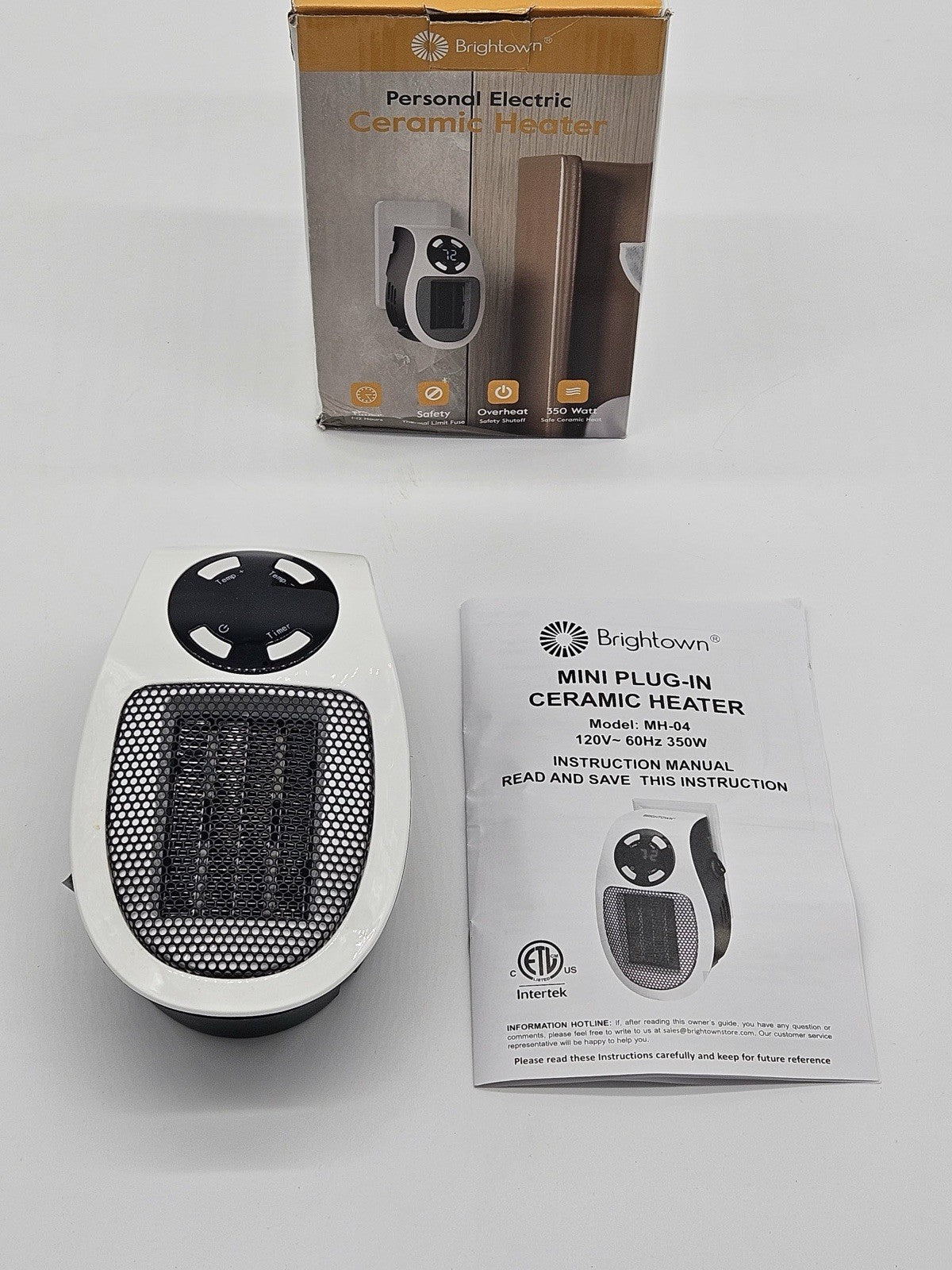 Soleil Electric 350W Personal Ceramic Heater:Powerful,safe coolTouch Outer,WHITE