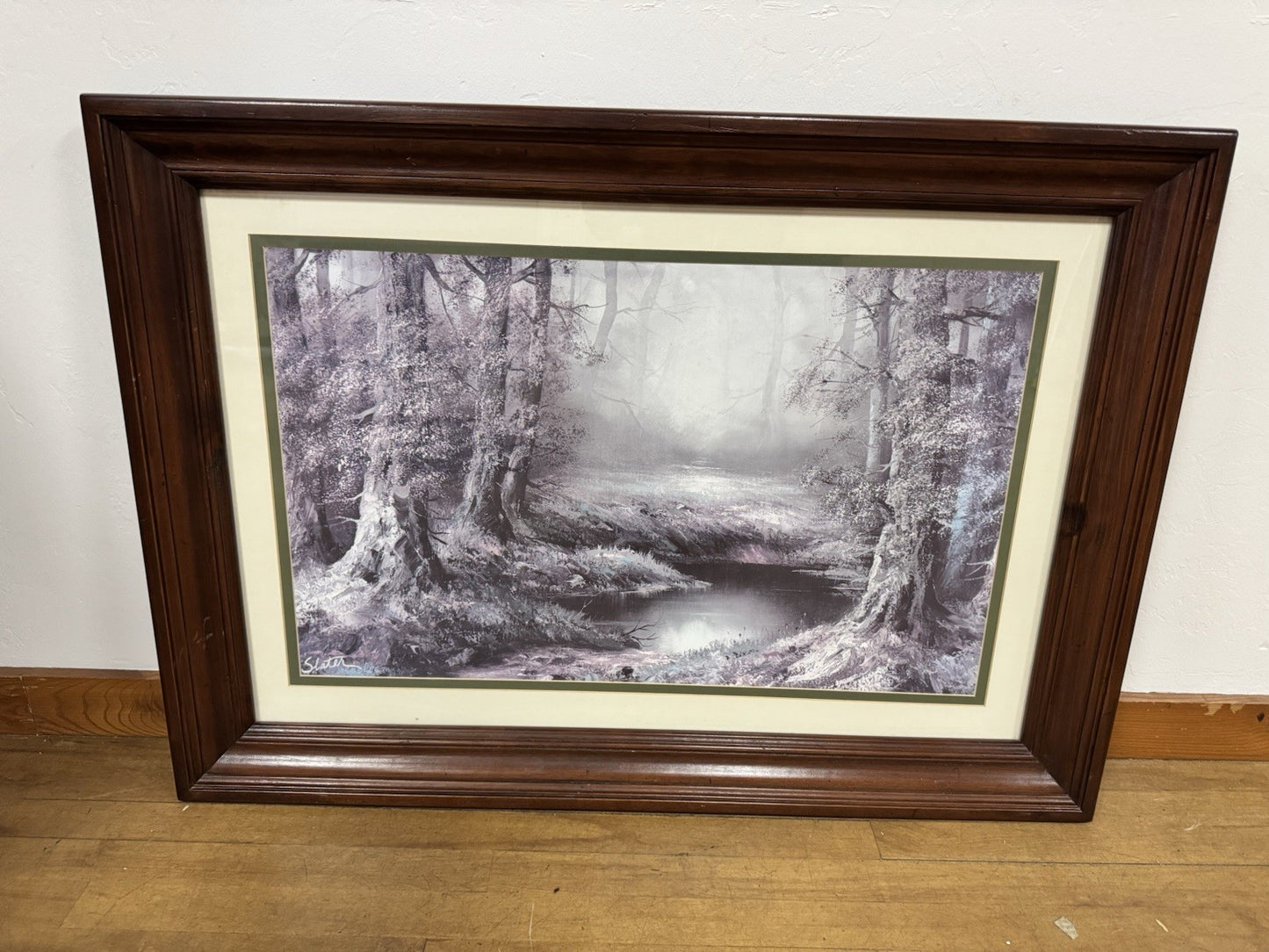 Framed Slater Painting “Forest in the Mist” SIGNED