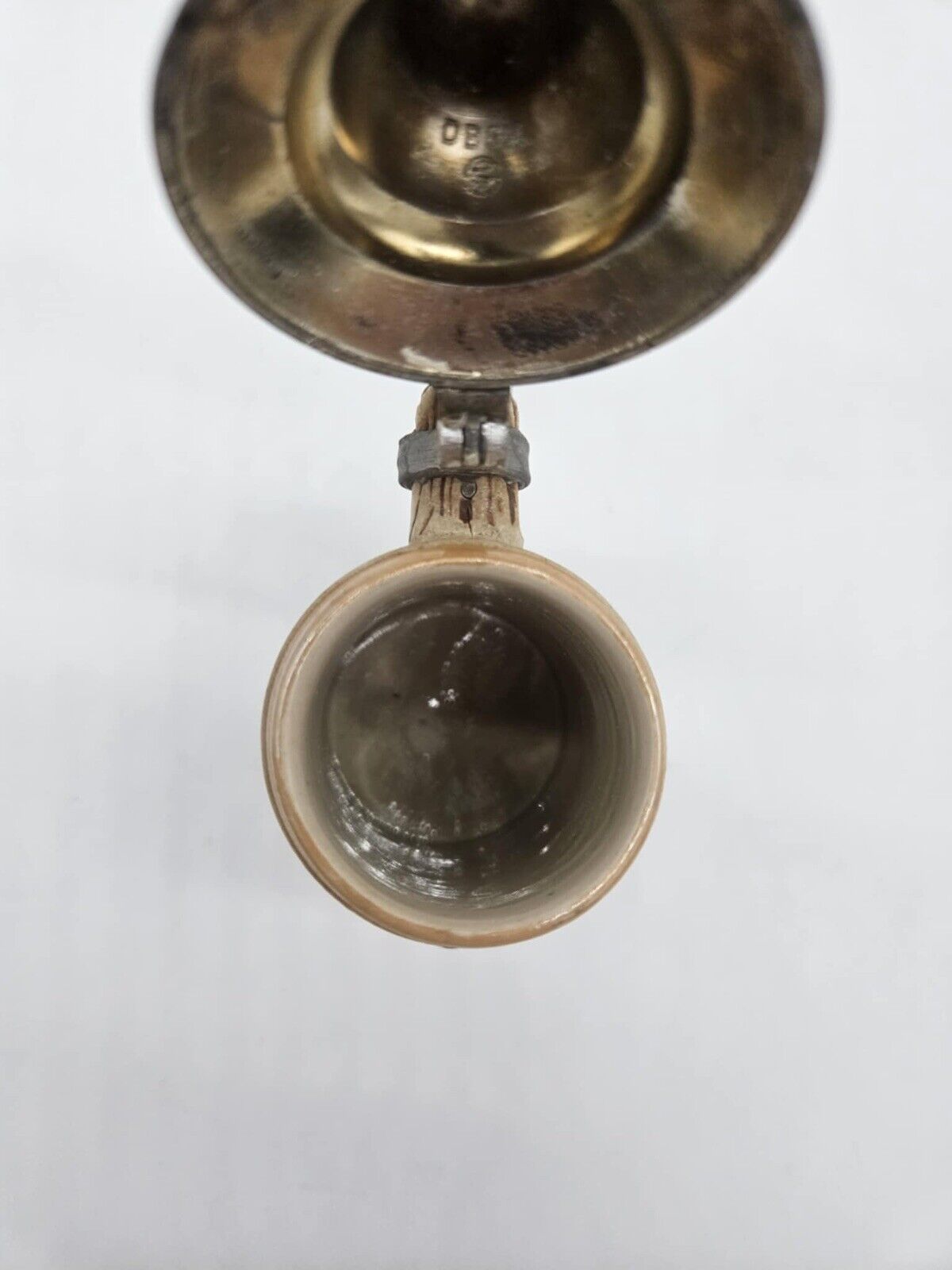 Antique 1940's 'Auf Der Alm' Germany # 477  Lidded German Beer Stein Mug .5L