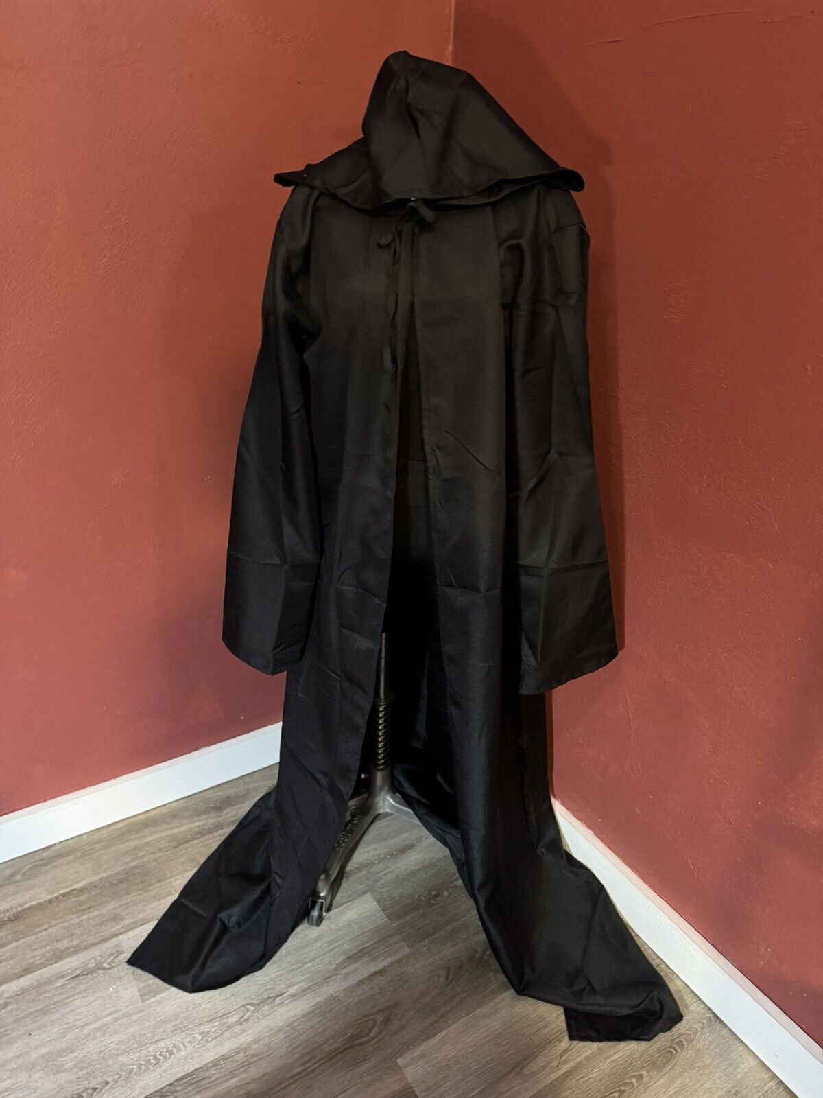Long Black Cloak With Hood ~ Medium Size ~ Pre-Owned Unisex