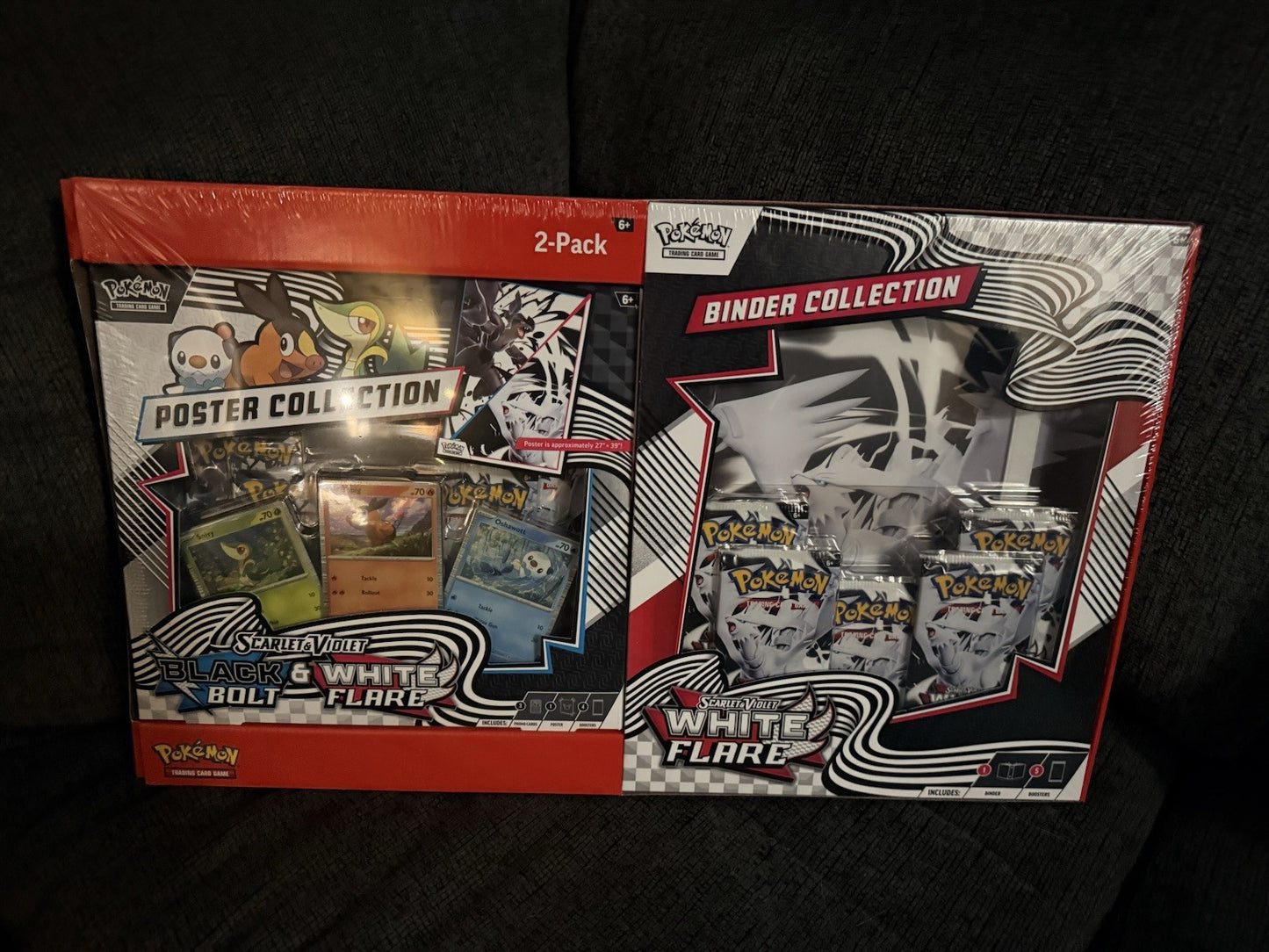 Pokémon TCG Black Bolt & White Flare Sam's Club Bundle Poster+Binder (Lot of 2)