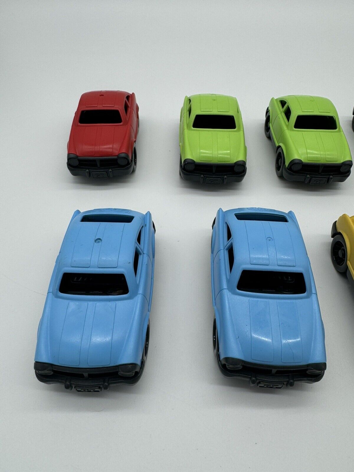 Lot of 10 Green Toys Mini Car 4” Miniature GT Yellow, Red, Blue & Green