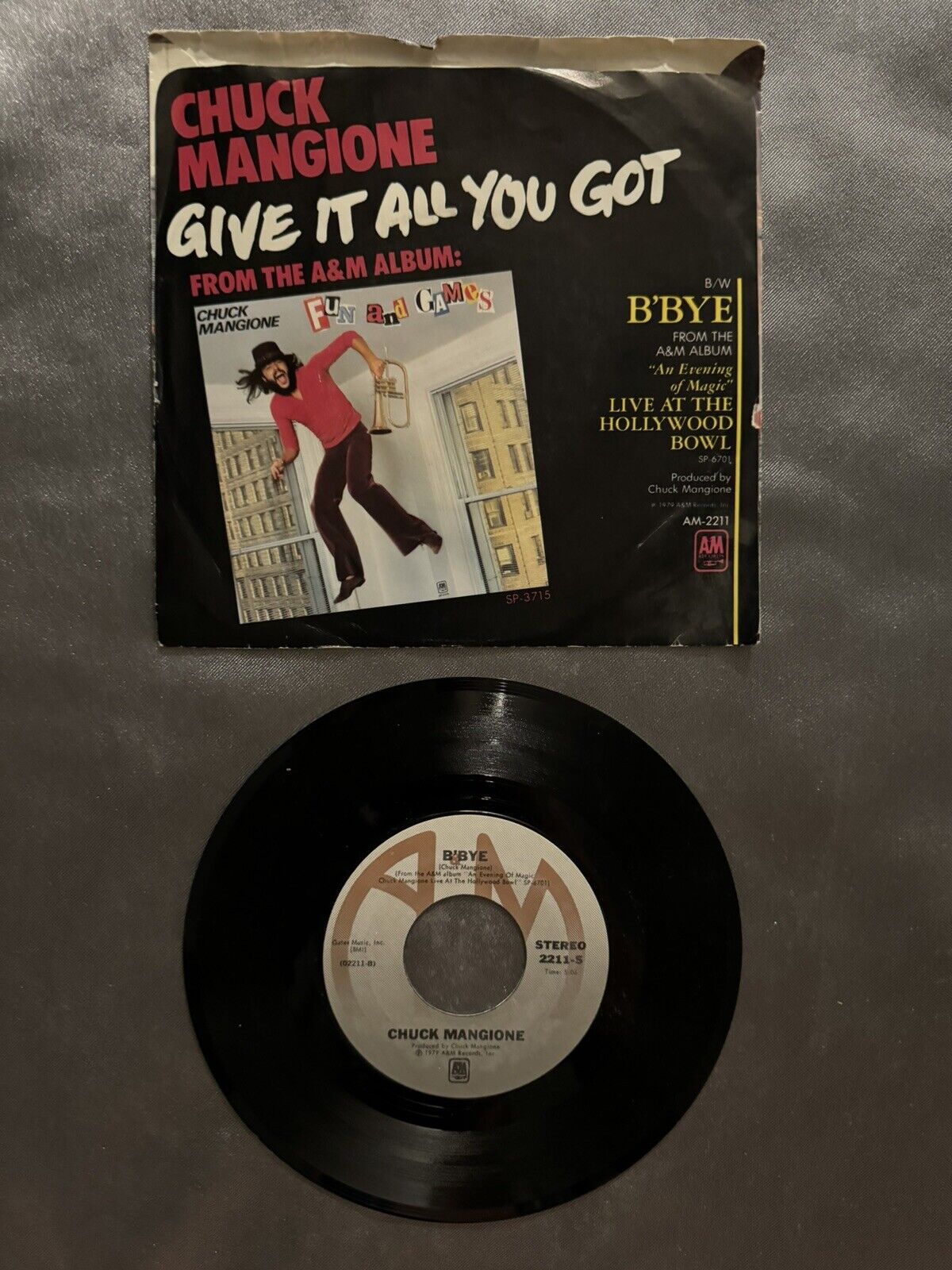 Chuck Mangione – Give It All You Got White Label Promo 7" Vinyl 45  AM-2211