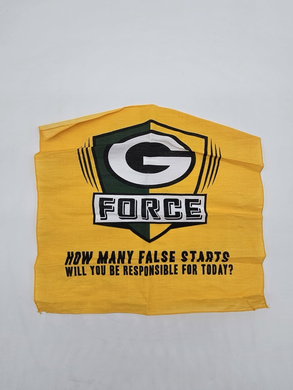 GREEN BAY PACKERS RALLY TOWEL  Bandana wave Flag G Force yellow green 12" x 12"