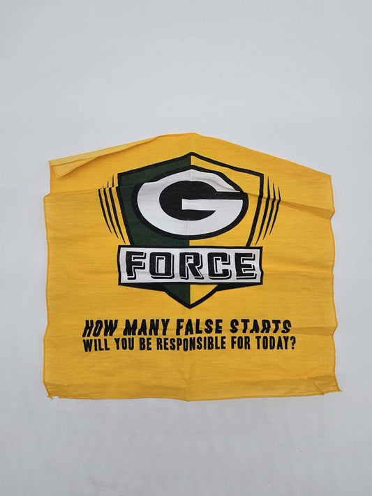 GREEN BAY PACKERS RALLY TOWEL  Bandana wave Flag G Force yellow green 12" x 12"
