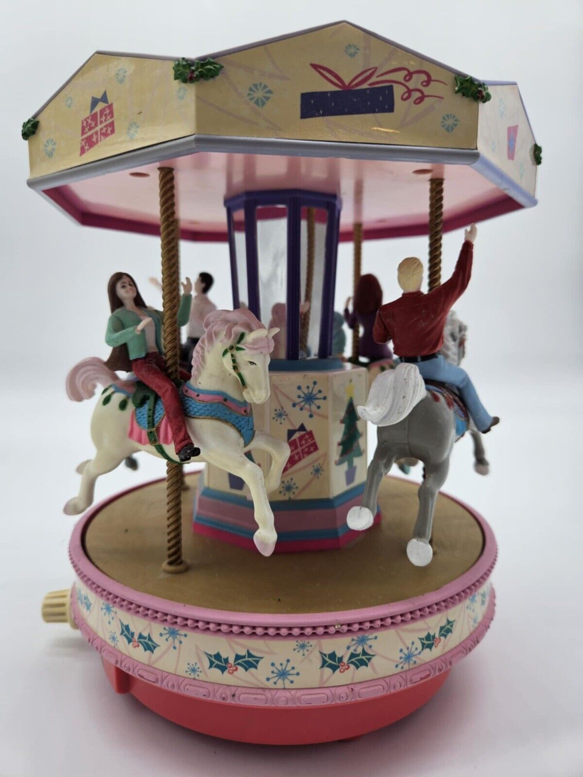 Vintage 1998 Mr. Christmas Barbie Holiday Go Round Lighted Musical Carousel