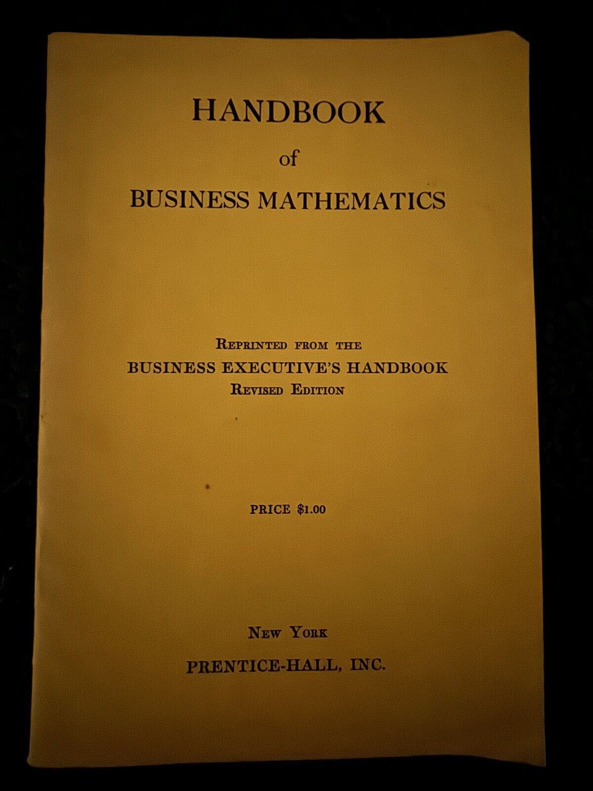 Vintage HANDBOOK of BUSINESS MATHEMATICS