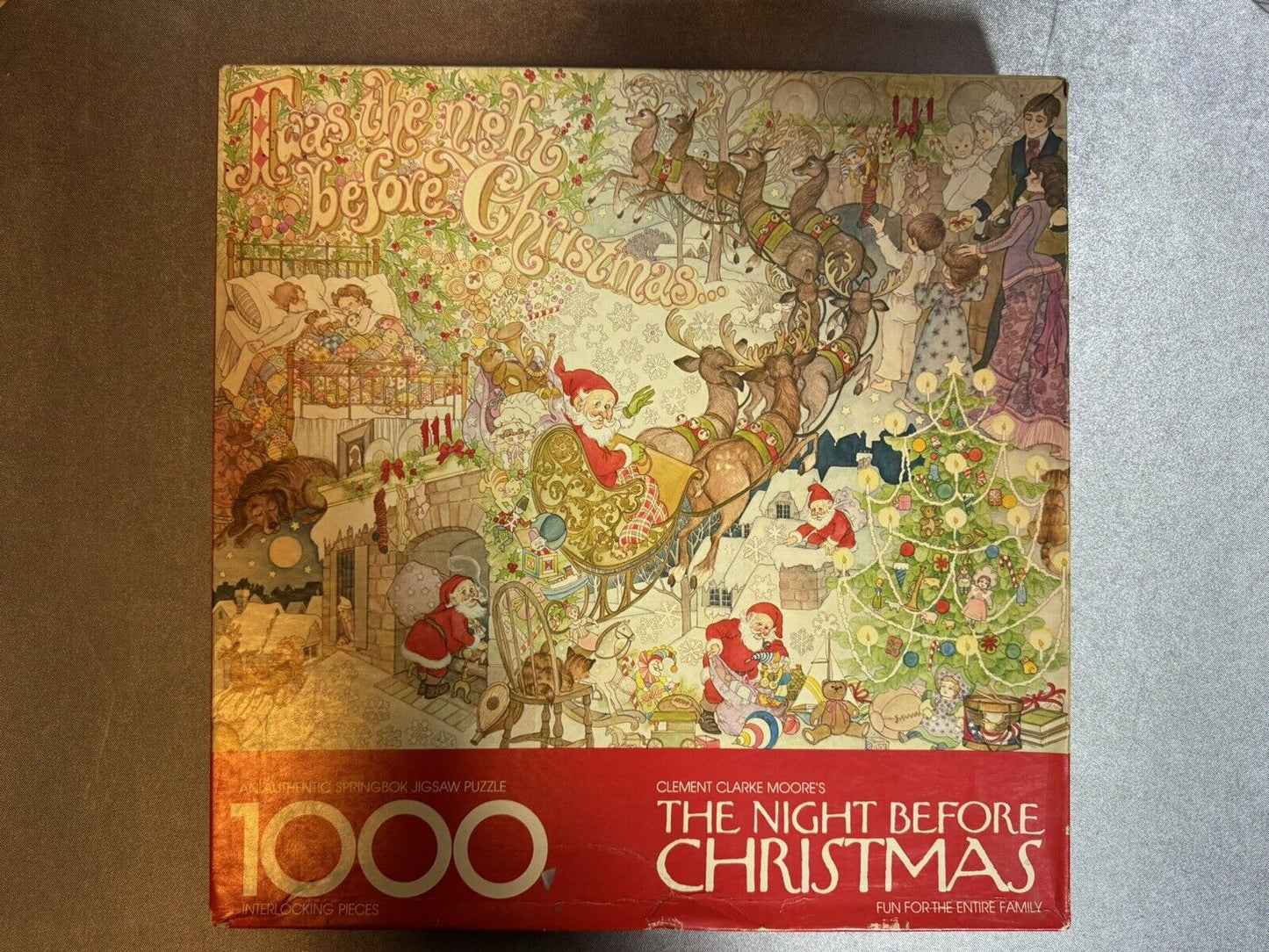 Clement Clarke Moore Twas The Night Before Christmas VTG 1975 Springbok Puzzle