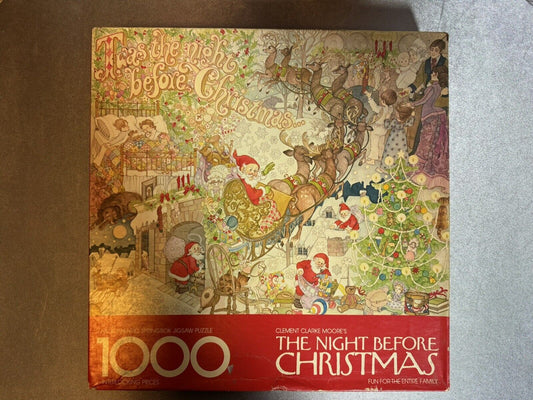 Clement Clarke Moore Twas The Night Before Christmas VTG 1975 Springbok Puzzle