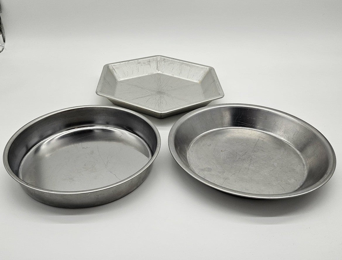 Set (3) Vtg Mirro Aluminum Cake Pans~Made USA