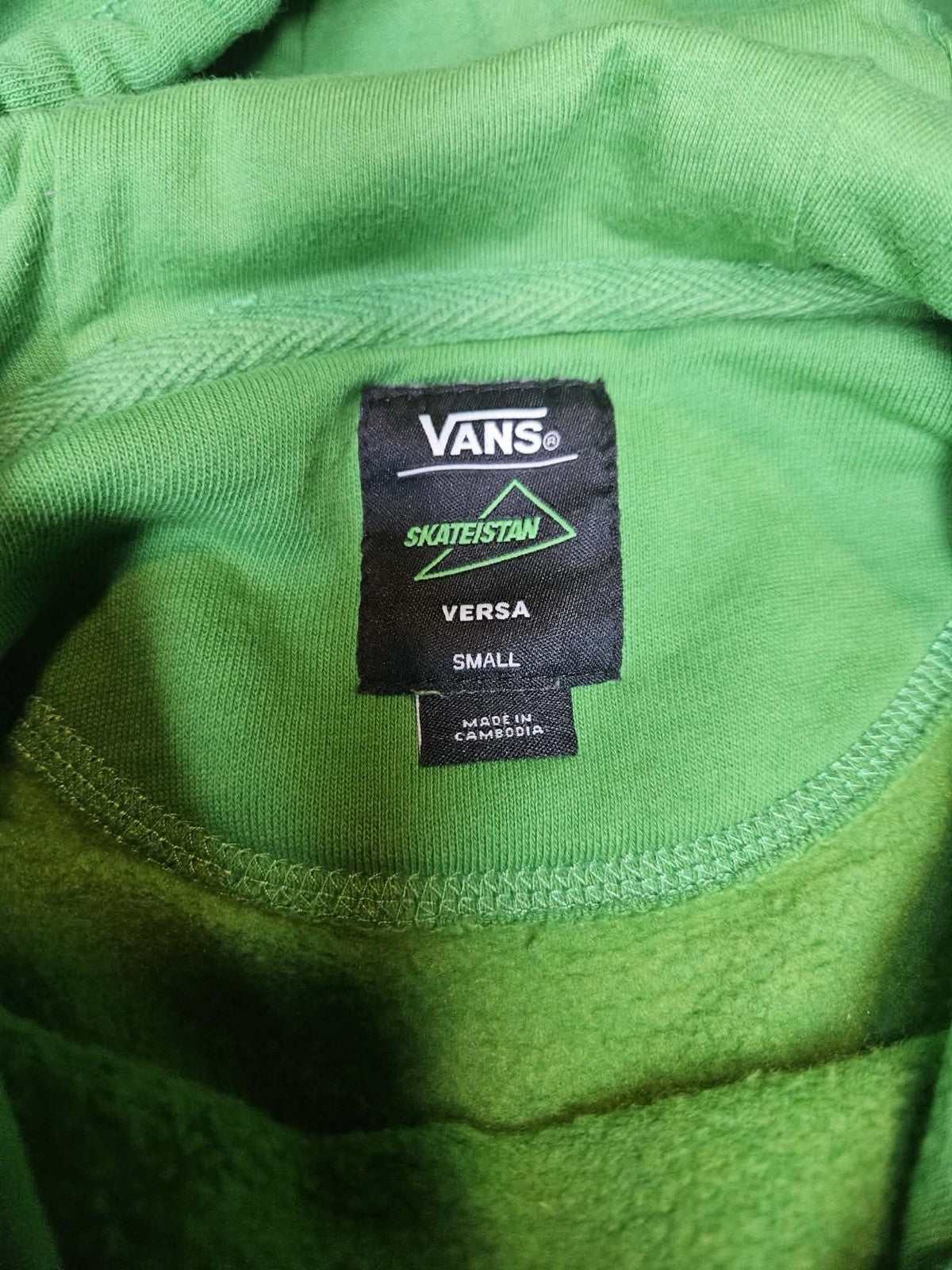 Vans X Skateistan Versa Hoodie Pullover Skate Sun Smiley Green Sweatshirt Size S
