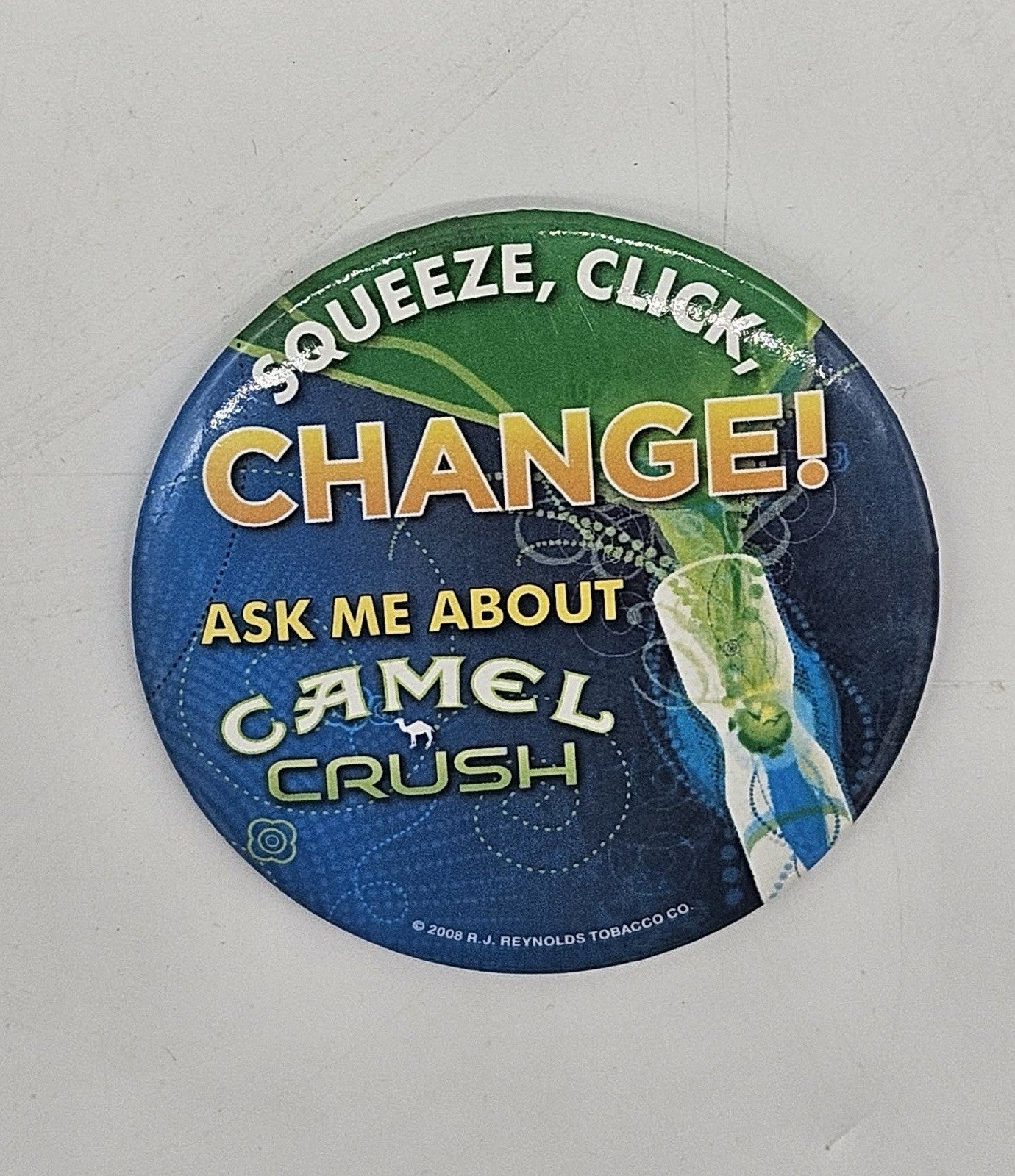 2008 Camel Crush “Squeeze Click Change” Promo Pinback Button