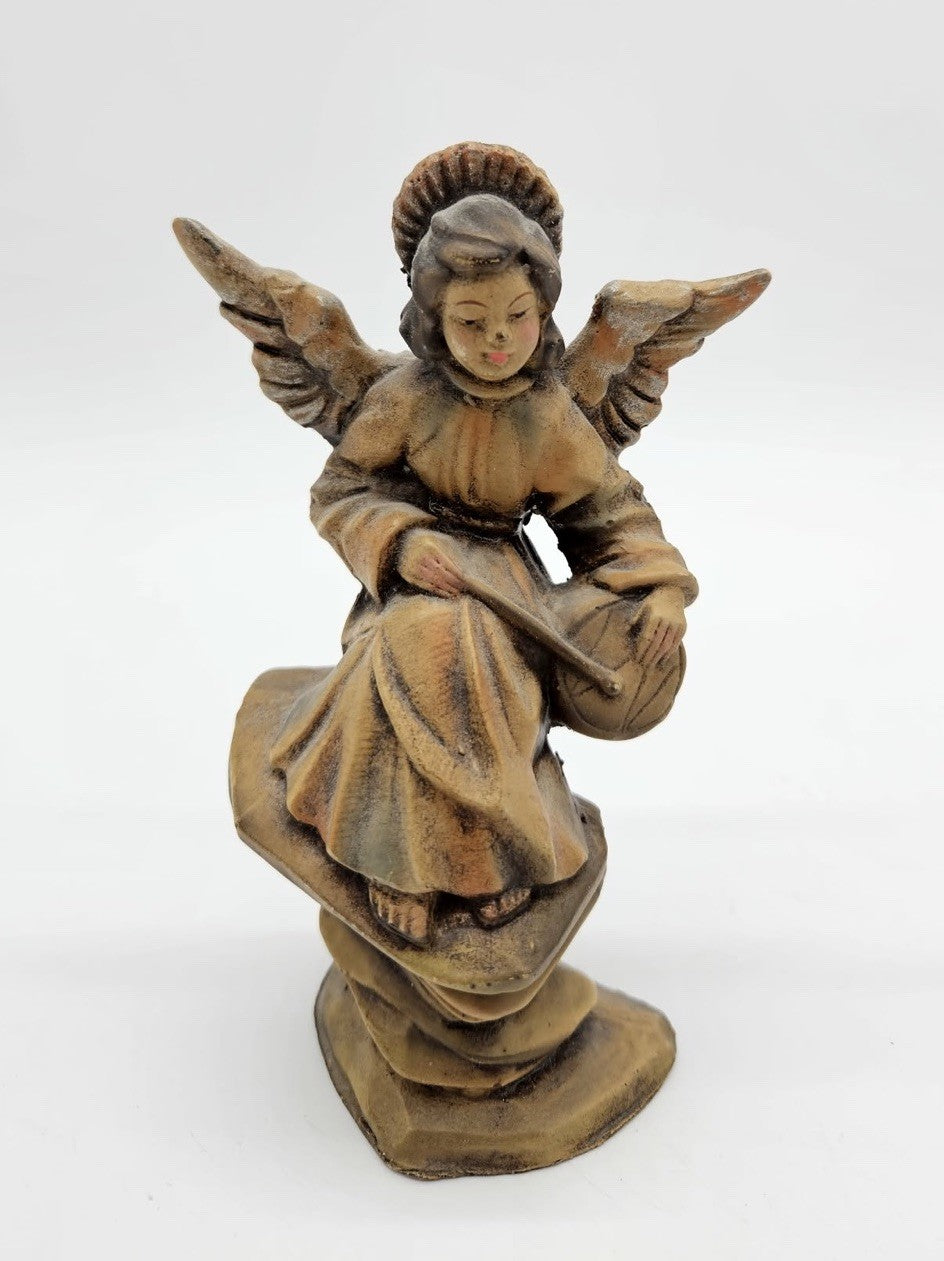 Vintage Fontanini Italy Hanging Angel With Horn Trumpet Nativity Figure 8” Tall