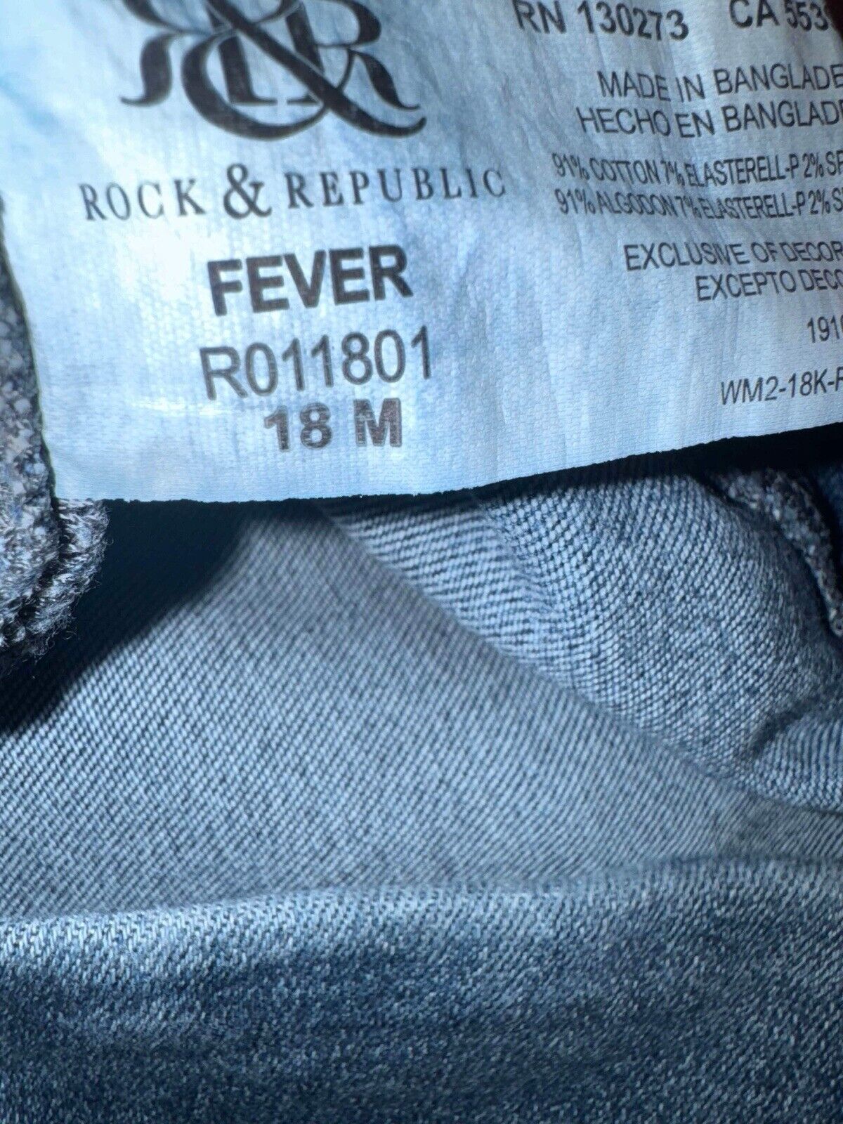 Rock & Republic Fever Pants Women's 18 Denim Blue Skinny Pull On