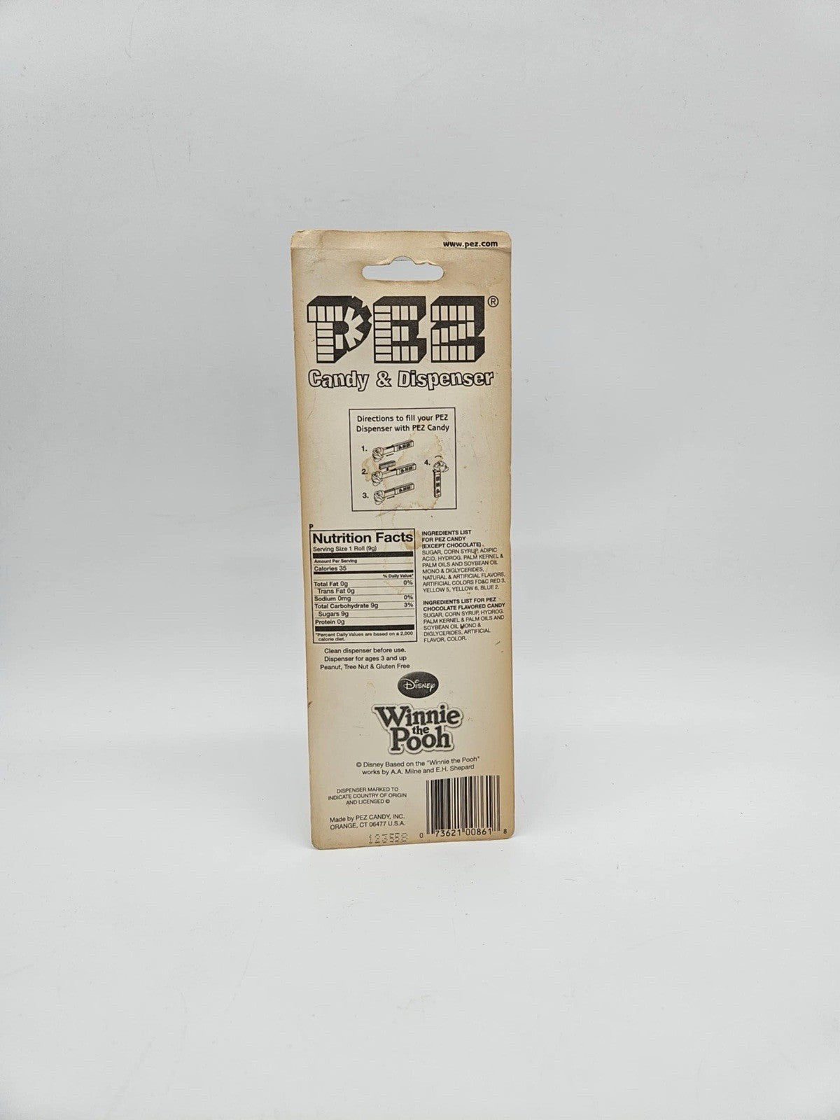 Pez Dispenser Disney Winnie The Pooh Tigger On Card USA