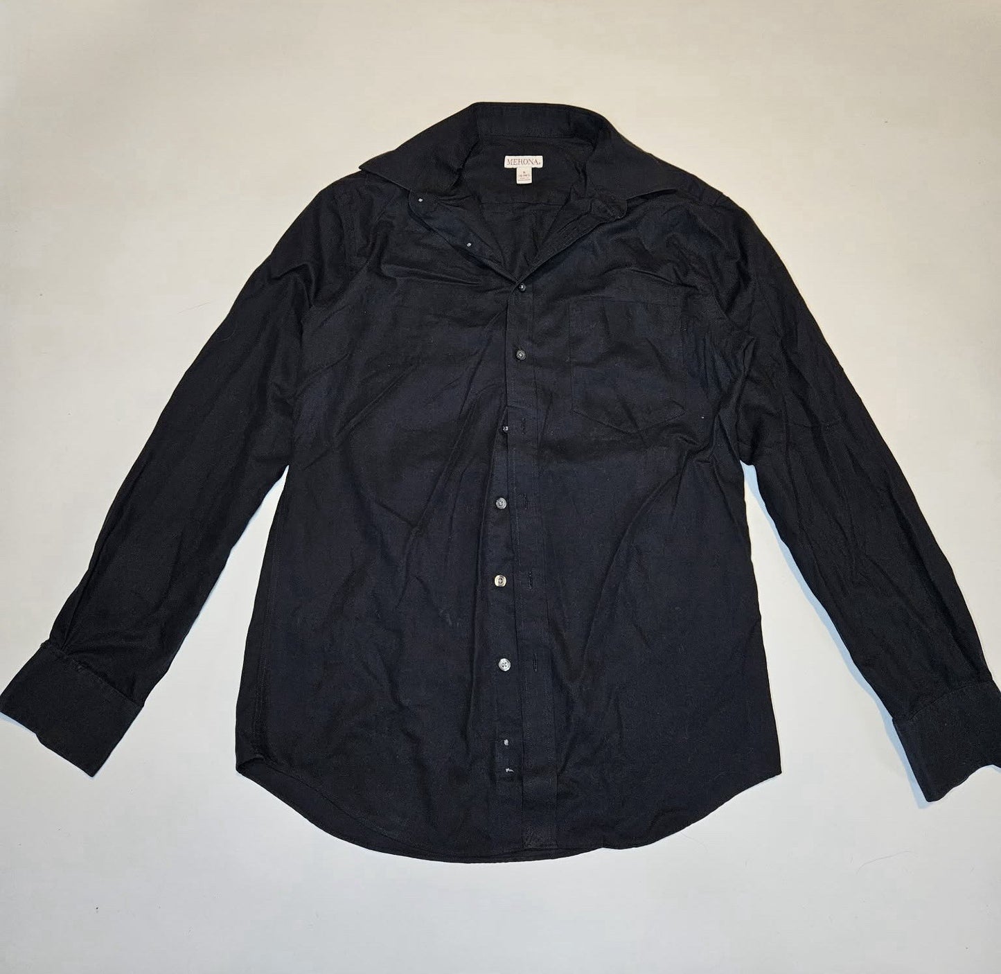 Merona Women’s Black Long Sleeve Button Down Shirt ~ Sz Small