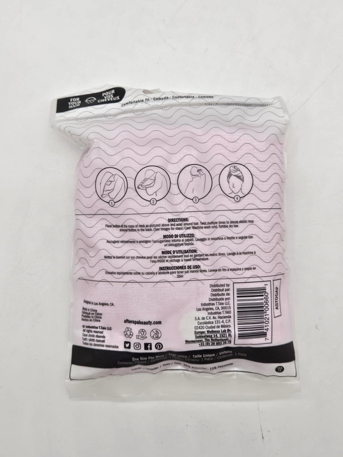 Afterspa Pink Hair Towel ~ Lightweight Drying Towel Turban ~ New Sealed Package