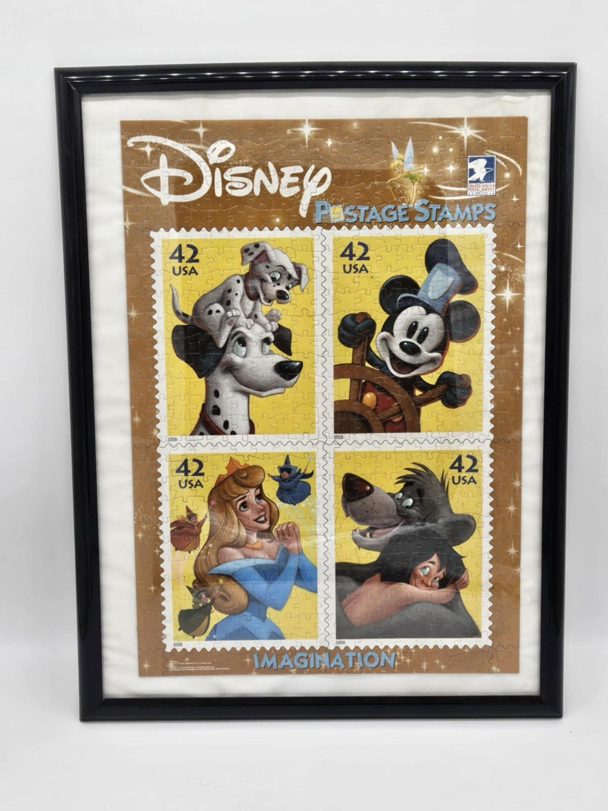 Plate Block of 4 stamps - Scott 4342-45 - 42 cent - Disney - 2007 - FRAMED