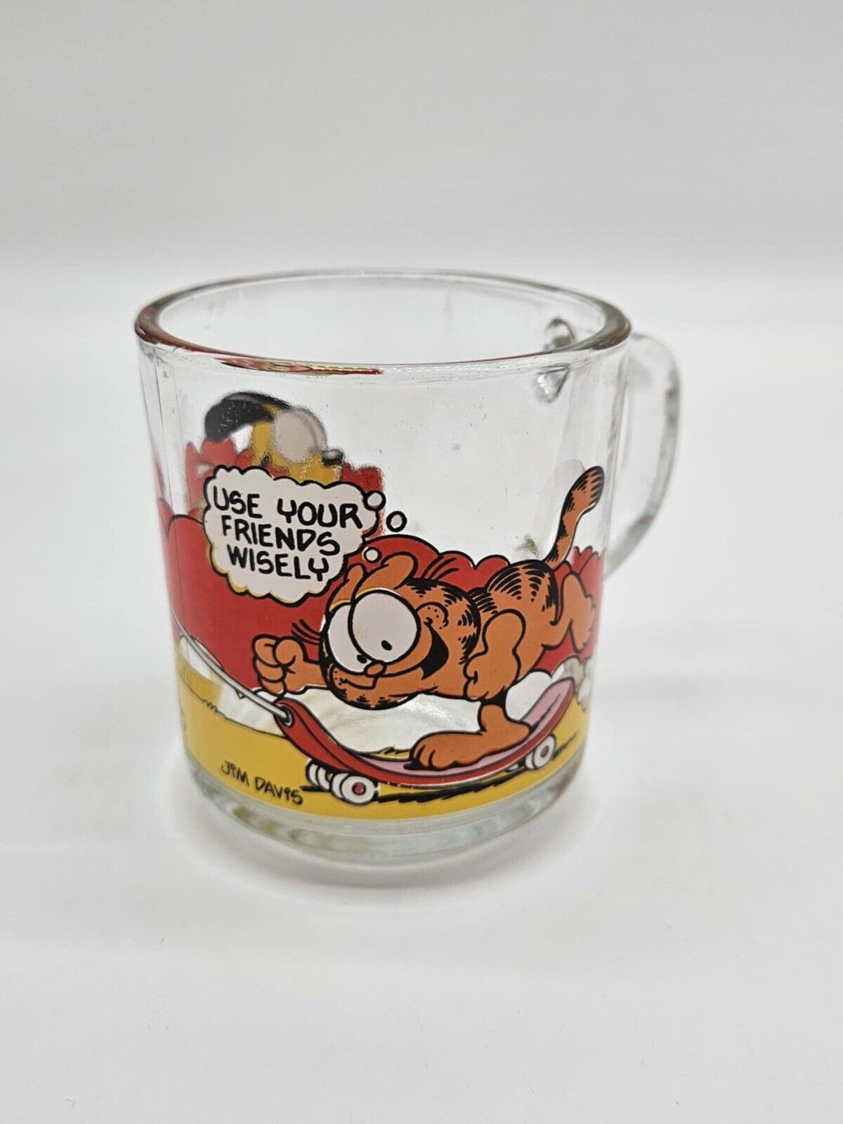Set of 5 Vintage 1978 McDonald's Garfield Clear Comic Cups Mugs RARE