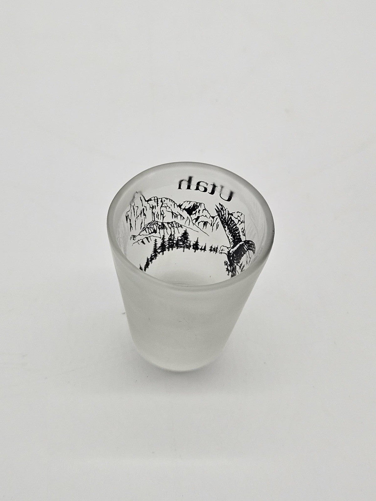 Utah Mountains Eagle Frosted Souvenir Shot Glass