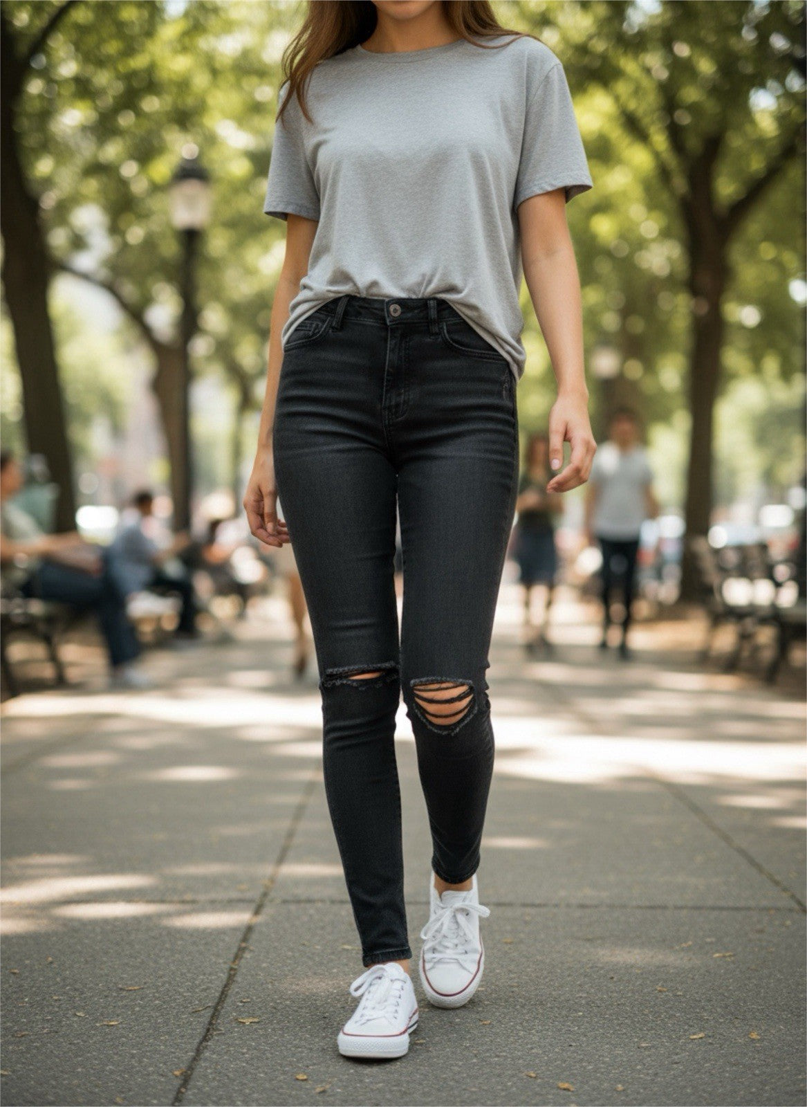 Forever 21 Black High Waisted Distressed Skinny Jeans Womens Size 25