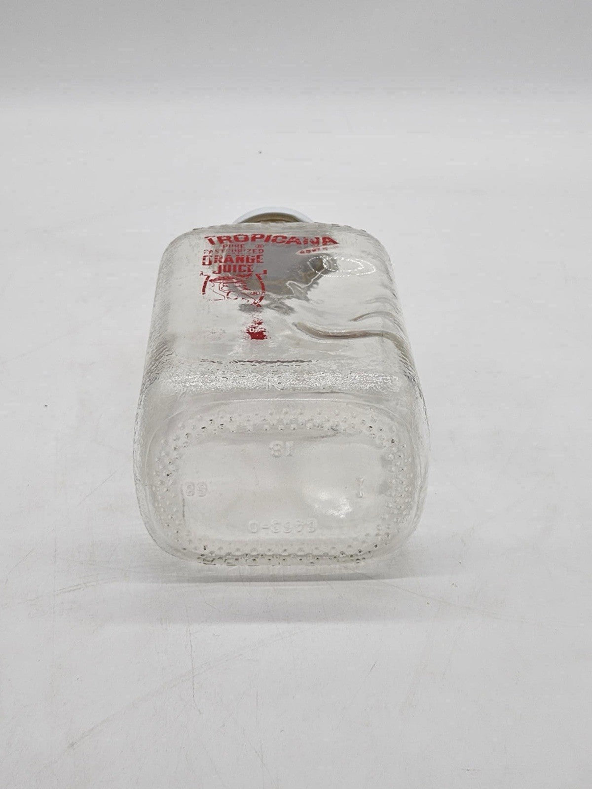 Tropicana Orange Juice Glass 54oz Bottle Vintage Made In USA Empty With Original