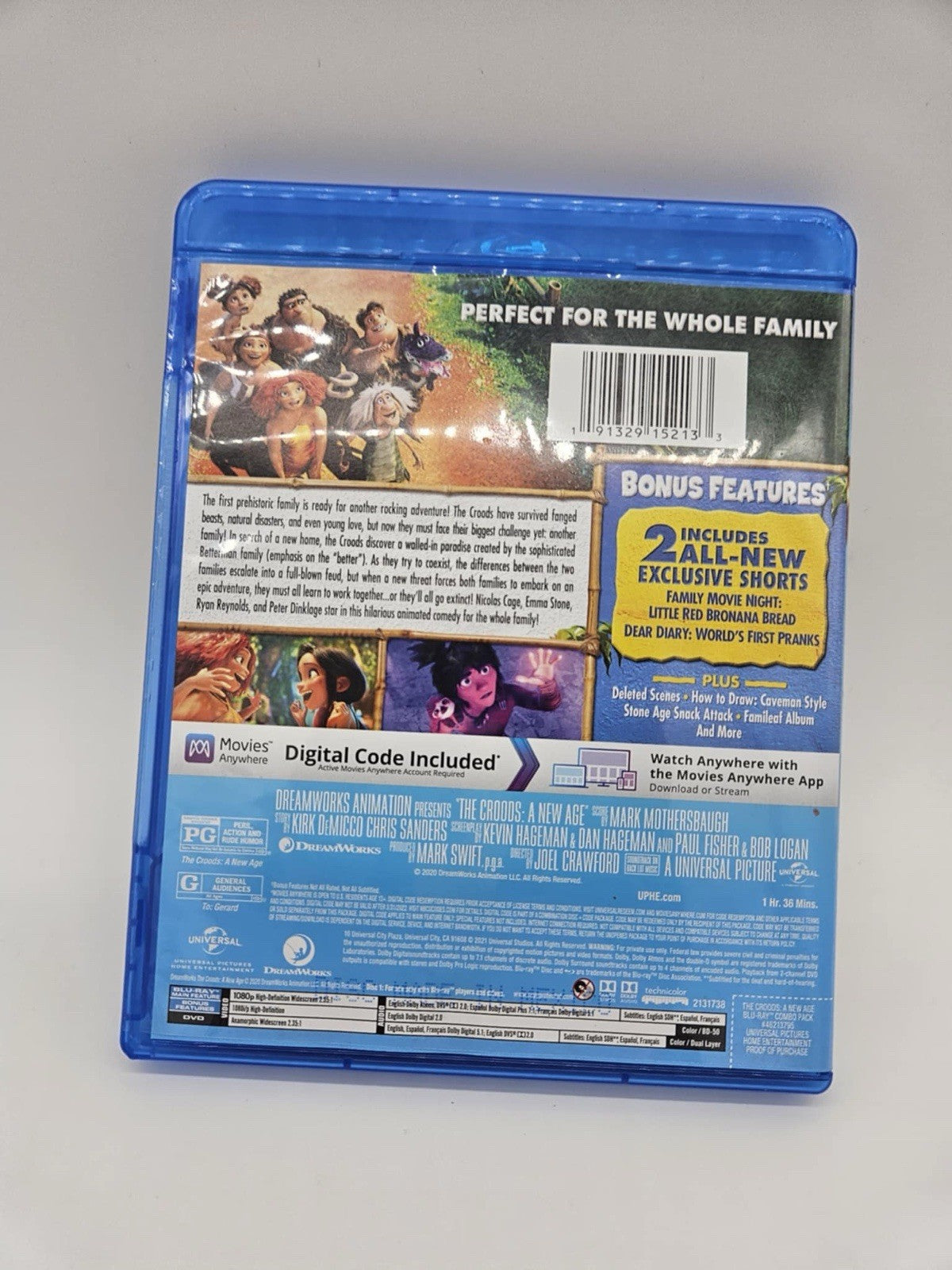 The Croods: a New Age DVD 2020 cartoon movie sequel prehistoric caveman family!