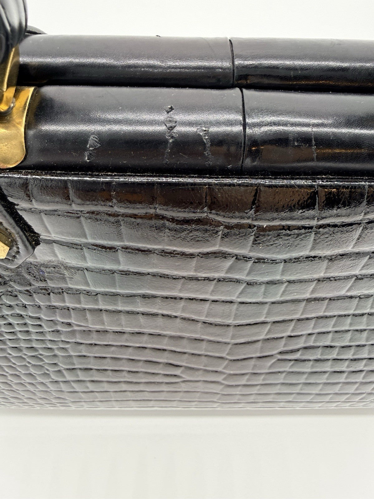 VINTAGE MURRAY KRUGER REPTILE EMBOSSED BOX BAG
