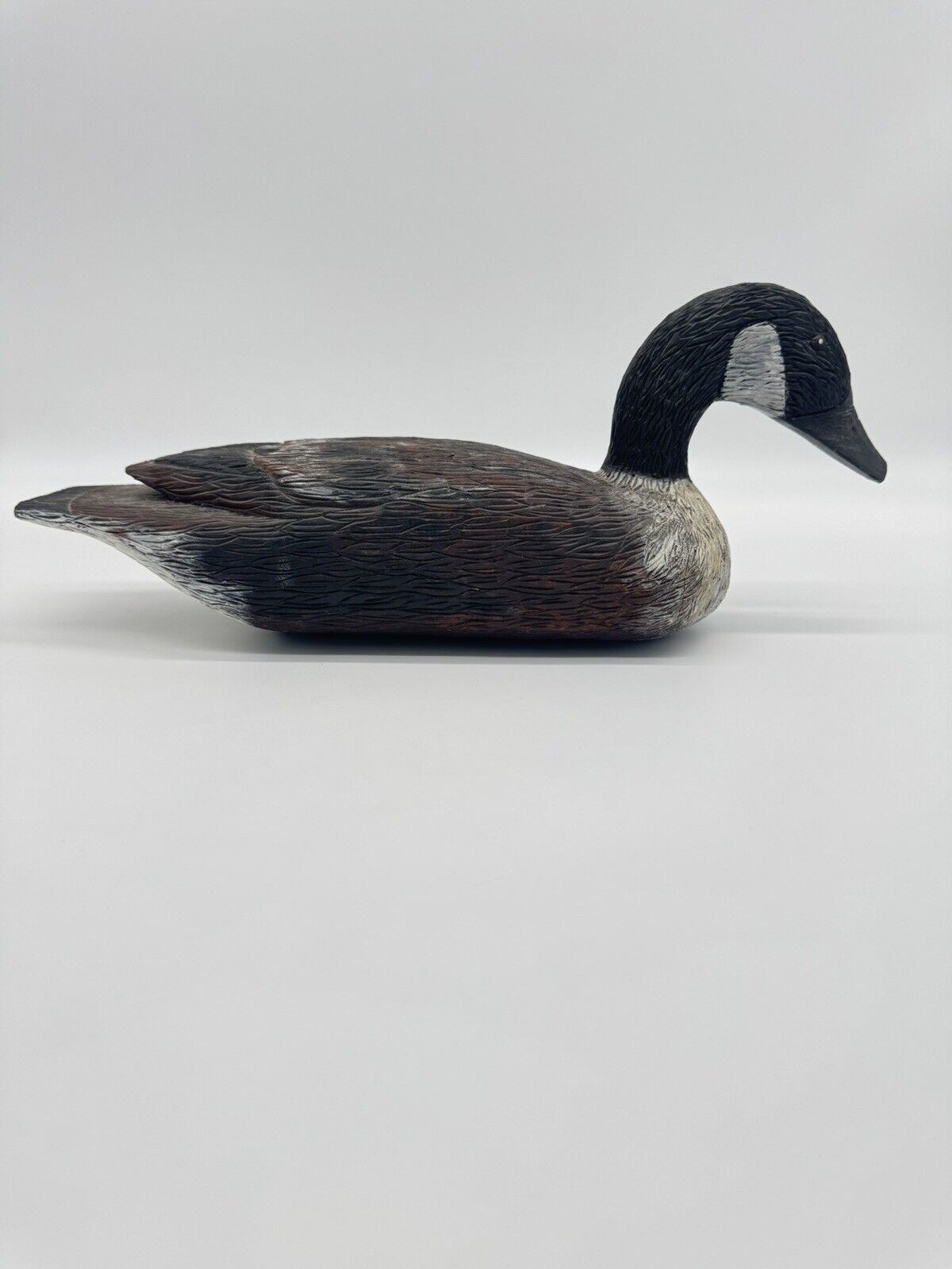 Duck Decoy Hand Carved Wooden Hand Painted glass eyes Vintage Unknown Origin