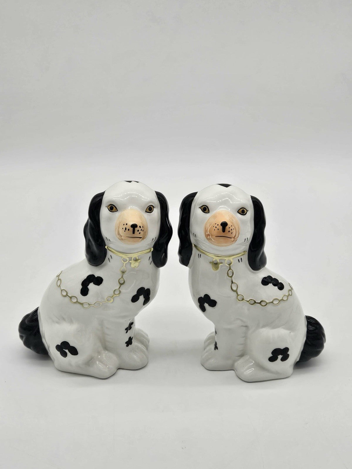 Pair of Staffordshire style Ceramic Cavalier King Charles Spaniel Dogs